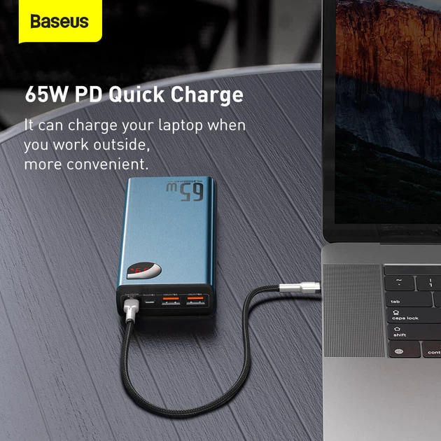 УМБ BASEUS Adaman Metal Digital Display Quick Charge Power Bank 20000mAh |2USB/1Type-C, 6A, 65W| (PPIMDA-D03) - Фото 17 УМБ BASEUS Adaman Metal Digital Display Quick Charge Power Bank 20000mAh |2USB/1Type-C, 6A, 65W| (PPIMDA-D03) - изображение 17