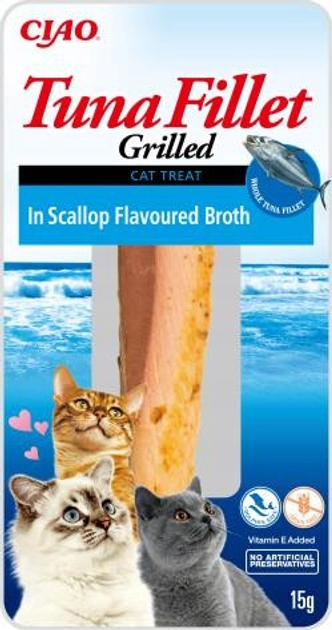 Ласощі для котів Chruru filet з гребінцями в бульйоні 0.015 кг (8859387700933) - зображення 1