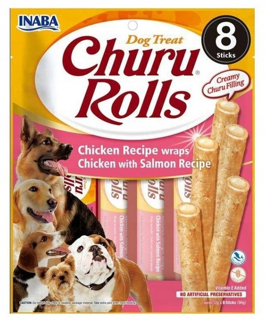 Przysmak dla psów Inaba Churu Rolls kurczak i losos 0.096 kg (8859387701374) - obraz 1
