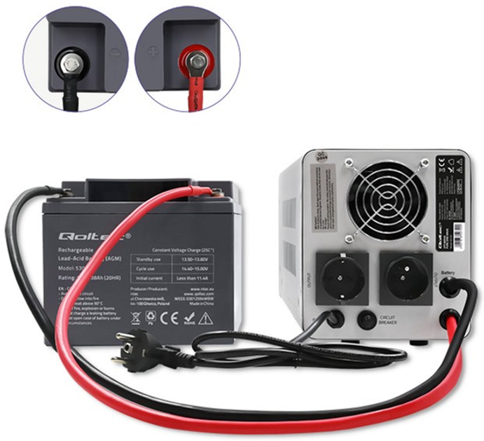 ДБЖ Qoltec Pure Sine Wave 800VA/560W (5901878507200) - зображення 4
