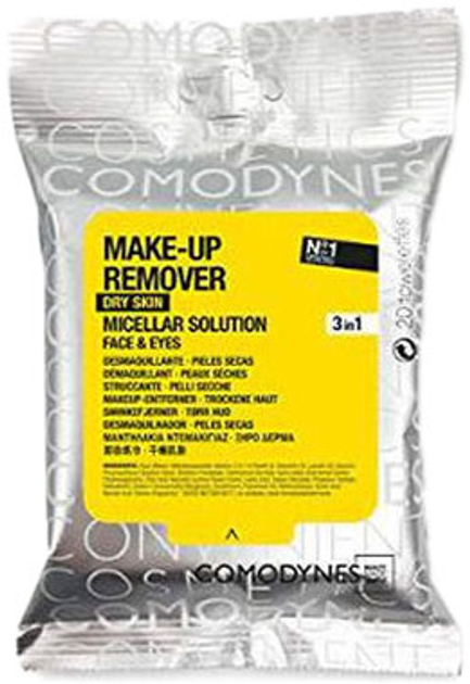 Серветки для вмивання Comodynes Makeup Wipes Sensitive and Dry Skin 20 units (8428749008507) - зображення 1
