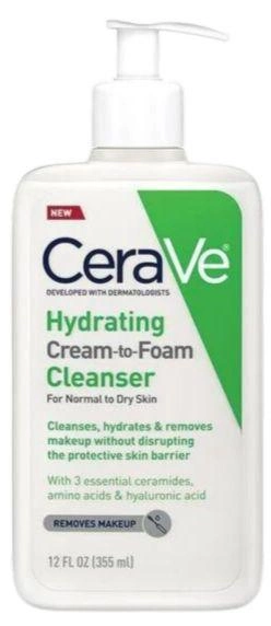 Krem do mycia twarzy CeraVe Hydrating Cream-To-Foam Cleanser For Normal To Dry Skin 236 ml (3337875743563) - obraz 1
