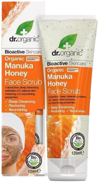Pianka do mycia twarzy Dr Organic Manuka Honey Face Scrub 125 ml (5060176672796) - obraz 1