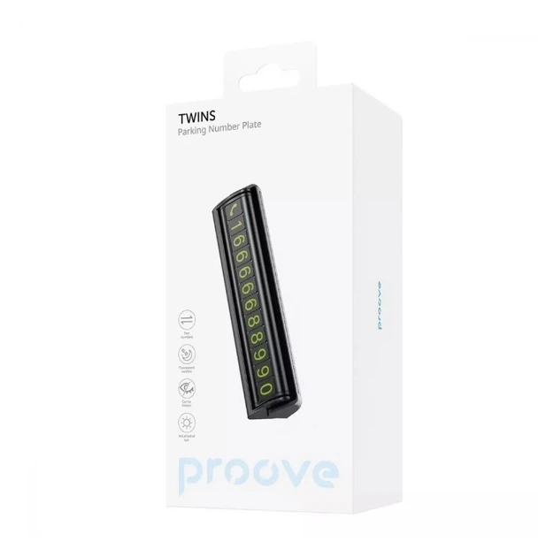 Парковочная карта (автовизитка / 2 номера) Proove Twins Parking Number Plate (black) - изображение 8