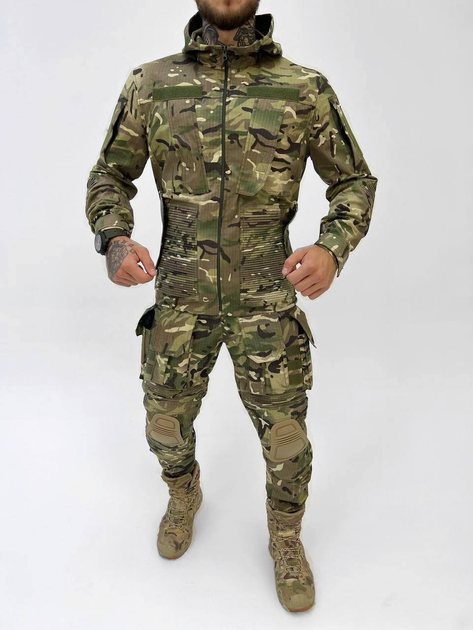 Тактический осенний военный комплект First ( Куртка + Штаны ), Камуфляж: Мультикам, Размер: XXL - изображение 1