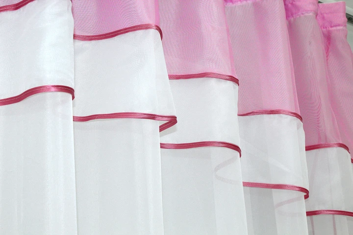 Гардина арка на кухню VR-Textil № 110к білий з рожевим 270х170 см (52-0260) - зображення 3