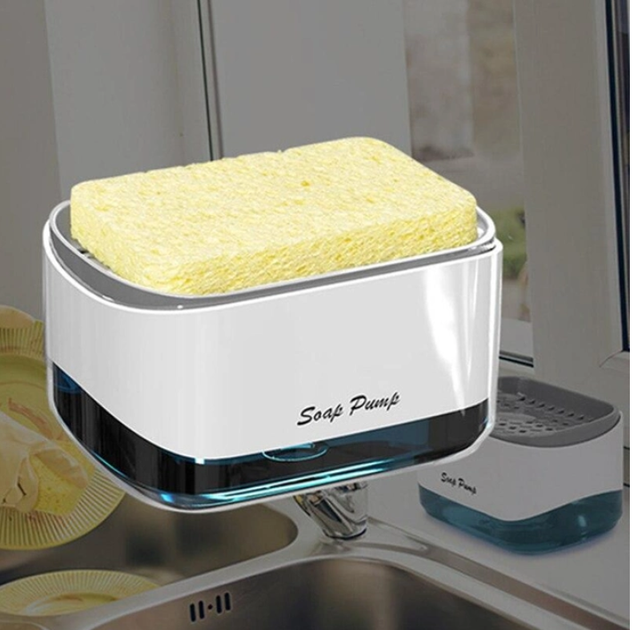 Дозатор для моющего средства нажимной Soap pump and sponge - Фото 2 Дозатор для моющего средства нажимной Soap pump and sponge - изображение 2