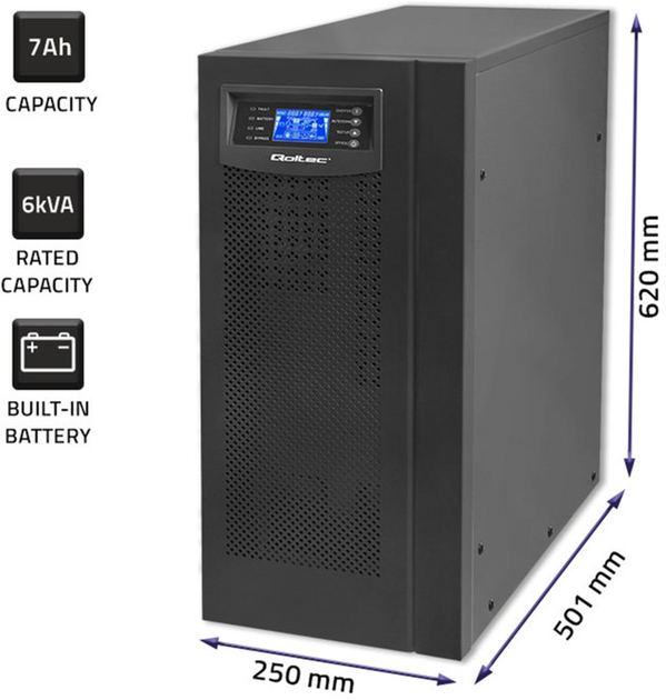 UPS Qoltec Pure Sine Wave 6000VA/4800W (53982) - obraz 4