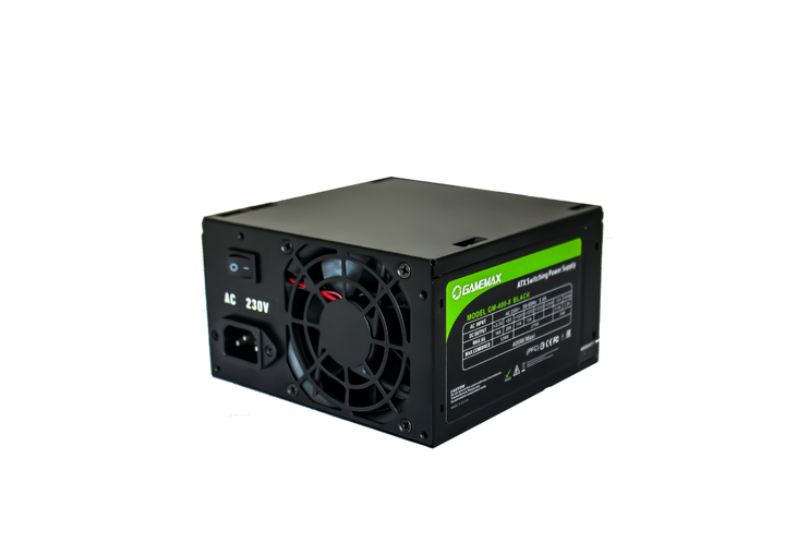 Блок питания GameMax GM-400-8CM мощностью 400 Вт, черный, вентилятор 80 мм - изображение 3