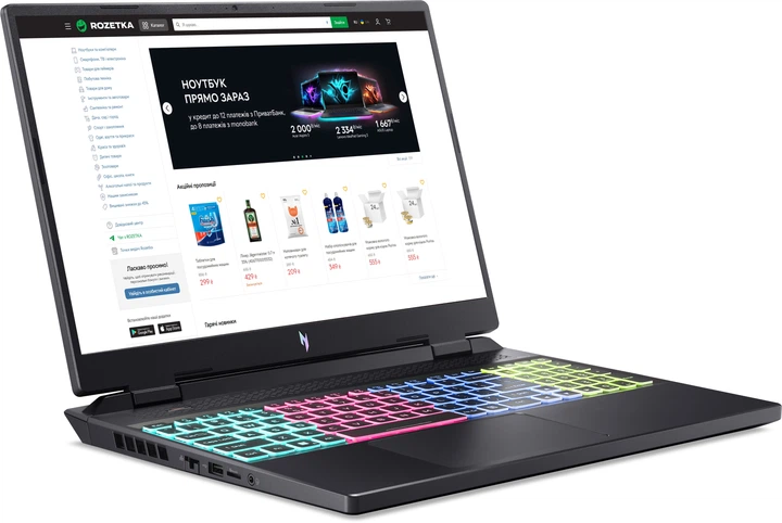 Ноутбук Acer Nitro 16 AN16-41-R6RQ (NH.QKBEU.004) Obsidian Black / 16" IPS WUXGA 165 Гц / AMD Ryzen 5 7535HS / RAM 16 ГБ / SSD 512 ГБ / RTX 4050, 6 ГБ / LAN / Зарядка по USB - изображение 3