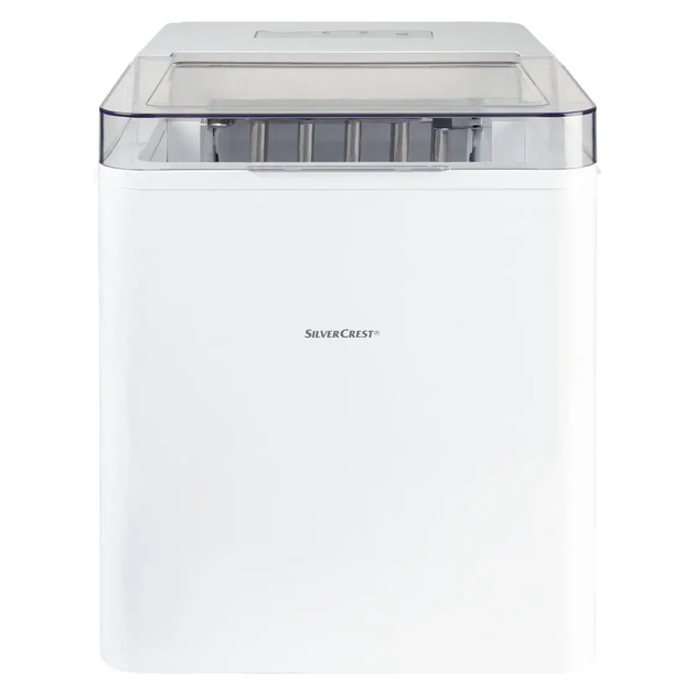Льодогенератор SilverCrest SEMK 105 B2, 105 Вт, білий, 2,1 л резервуар, 11-12 кг льоду за 24 год, 2 розміри кубиків, сенсорне управління, контейнер 800 г, лопатка - изображение 4