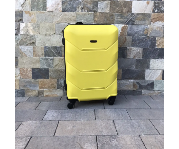 Валіза дорожня на колесах середня 61л Wings Жовтий з ABS Plus пластик кодовий замок TSA та телескопічна ручка - изображение 2