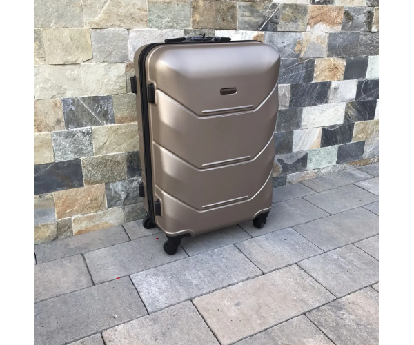 Валіза дорожня на колесах середня 61л Wings Шампань з ABS Plus пластик кодовий замок TSA та телескопічна ручка - Фото 3 Валіза дорожня на колесах середня 61л Wings Шампань з ABS Plus пластик кодовий замок TSA та телескопічна ручка - изображение 3