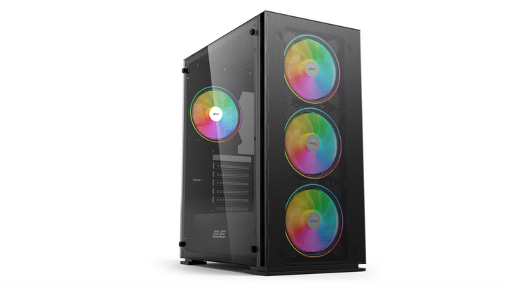 Корпус 2E Gaming Virtus Neo G3301N, без БЖ, 2xUSB 3.0, 1xUSB 2.0, 3x140mm ARGB, 1x120mm ARGB, controller with remote, TG Side Panel, ATX, чорний - зображення 2