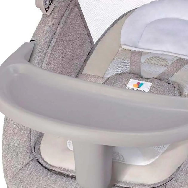 Укачивающий центр шезлонг Mastela 4 в 1 с таймером Grey-beige 8114 (25810) Бежево-серый - изображение 3