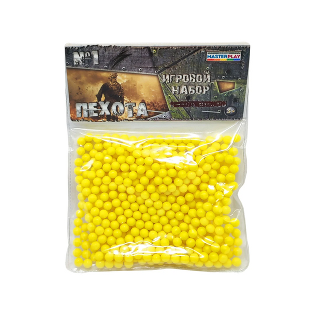 Пластикові кульки для дитячої зброї Colorplast 1-153 6 мм 500 шт (Жовтий) - зображення 1