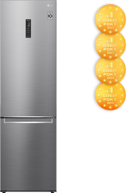 Холодильник LG GA-B499ZVTP, двухкамерный, класс А++, 226 л, золотистый/рисунок