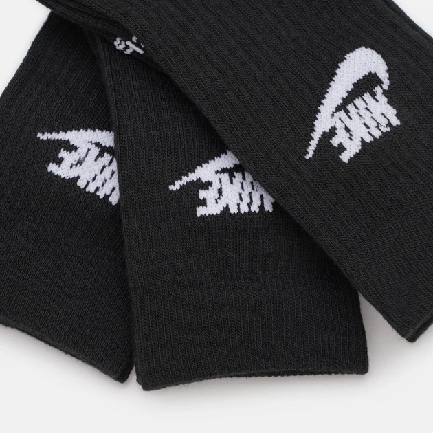 Шкарпетки жіночі високі Nike U Nk Nsw Everyday Essential Cr DX5025-010 34-38 Чорні (196148785647) - зображення 3