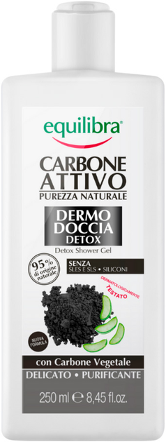 Żel pod prysznic Equilibra Active Charcoal Detox z węglem aktywnym 250 ml (8000137015061) - obraz 1