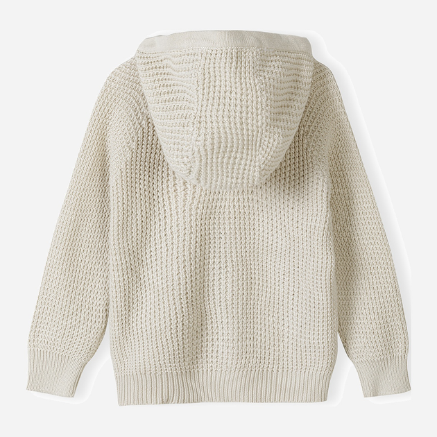 Детская вязаная кофта на молнии с капюшоном для мальчика Minoti Blanc 3 39355KID 92-98 см Бежевая (5063025158205) 