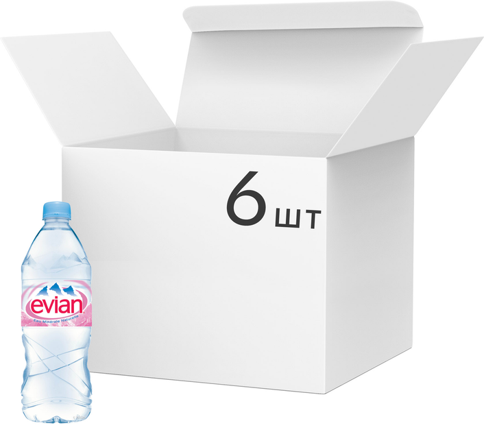 Акція на Упаковка мінеральної негазованої води Evian 1 л х 6 пляшок від Rozetka