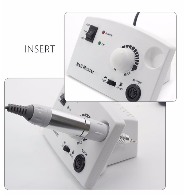 Аппарат фрезер для маникюра и педикюра Nail Drill Pro ZS-602 65Вт. 45000об/мин.Белый арт04499 - изображение 7