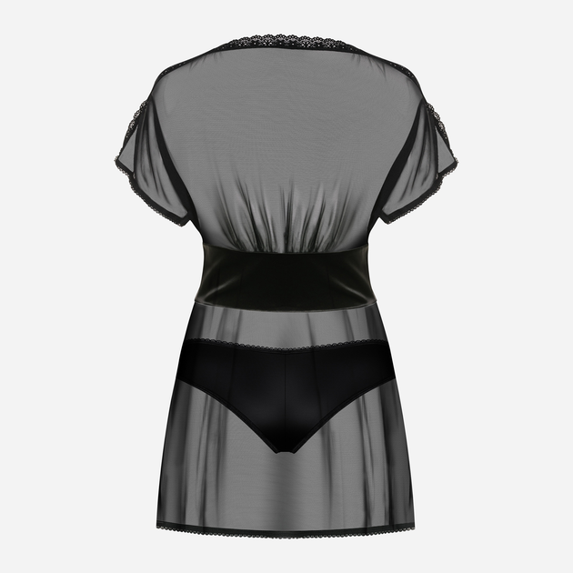 Комплект (пеньюар + трусики-сліпи) Obsessive 868-BAB-1 L/XL Чорний (5901688219614) - зображення 6