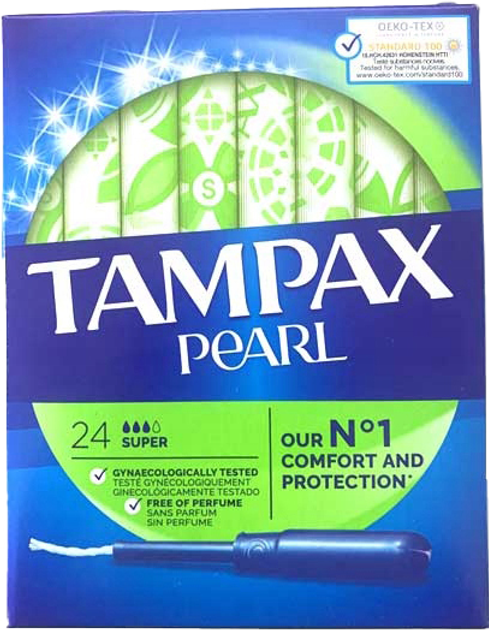 Тампони Tampax Pearl Super 24 шт (4015400804376) - зображення 1