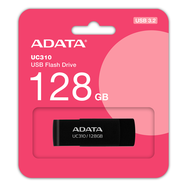 Флеш-накопичувач ADATA USB 3.2 UC310 128Gb Black (UC310-128G-RBK) - изображение 2