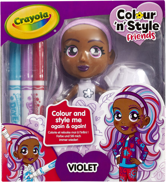 Zestaw dla kreatywności lalka Crayola Colourn Style Friends 918936/89393 Violet (8720077189393) - obraz 1