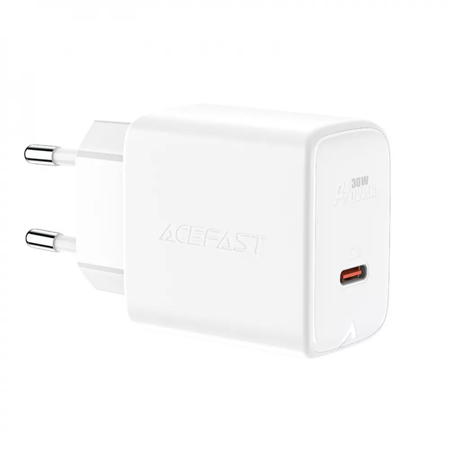 Зарядний пристрій СЗУ Acefast A21 GaN 30W Type-C white - зображення 2