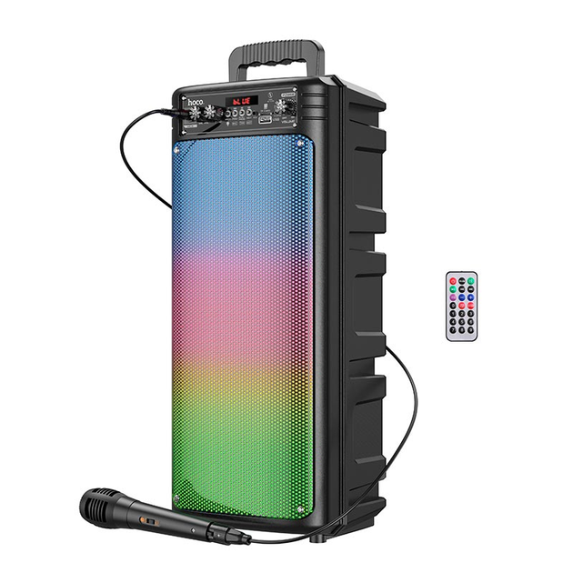 Bluetooth колонка караоке с подсветкой HOCO BS52 с микрофоном и пультом ...