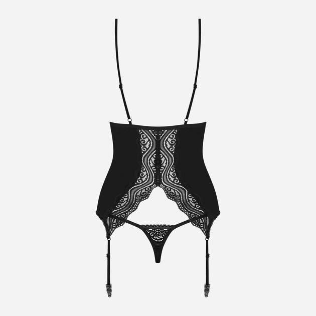 Комплект (корсет + трусики-стрінги) Obsessive Diyosa S/M Чорний (5901688230169) - зображення 6