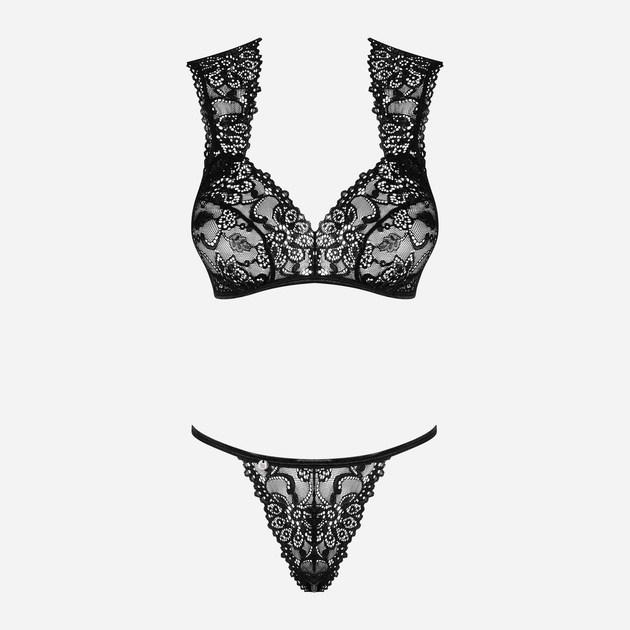 Комплект (бюстгальтер + трусики) Obsessive Elisetta S/M Чорний (5901688232439) - зображення 5