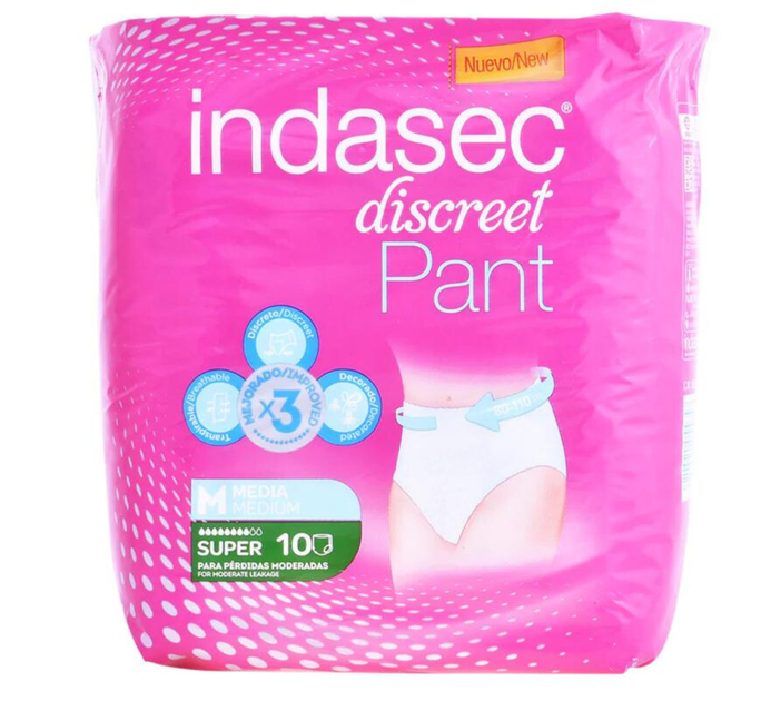 Урологічні прокладки Indasec Pant Super Medium Size 10 Units (8410520055657) - зображення 1