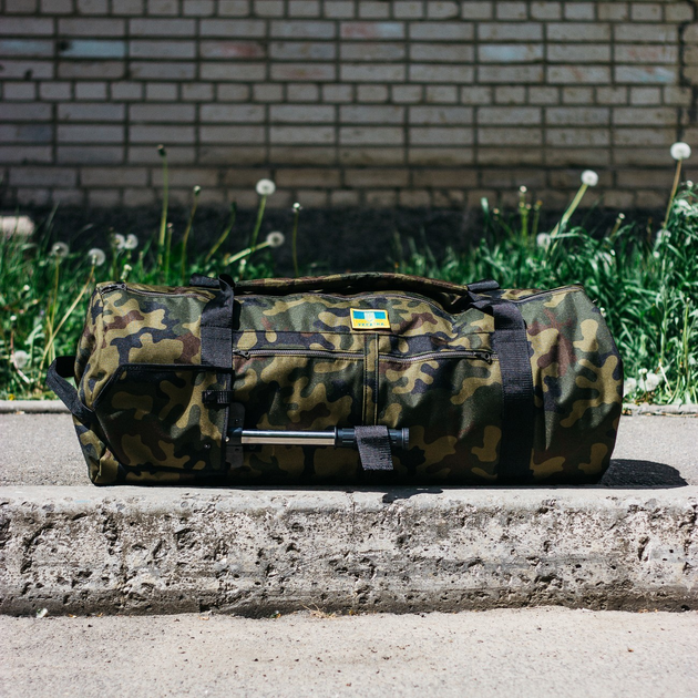 Тактична сумка-баул 100л армійська Оксфорд Камуфляж з кріпленням для каремату та саперної лопати. - зображення 1