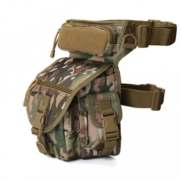 Тактична сумка на стегно WOW з кріпленням на пояс (9 л) 30х12х11 см Камуфляж - зображення 1