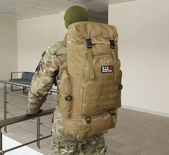 Тактичний військовий рюкзак для походів Tactic великий армійський рюкзак на 70 літрів Койот (ta70-coyote) - зображення 1