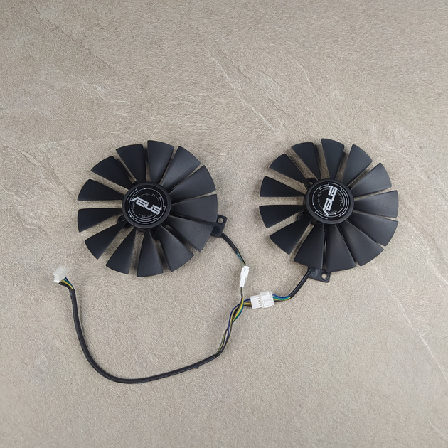 Вентилятор (кулер) Everflow для видеокарты Asus ROG Strix RX / GTX (комплект 2шт) (T129215SM) - изображение 1