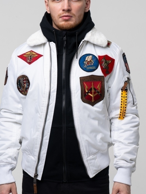 Бомбер Top Gun B-15 men's Flight Bomber Jacket With Patches M White TGJ1542PWM - зображення 7
