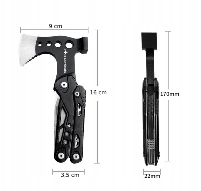 Мультитул JB Tacticals Сокира17 в 1 Черный - изображение 3