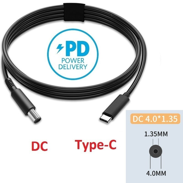 Кабель USB Type-c на DC (4.0 х 1.35) для зарядки ноутбука c PD ...