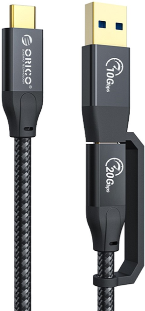 Кабель Orico USB-C + USB-A 4K, 100 Вт 1 м (ACC32-10-BK-BP) - зображення 1