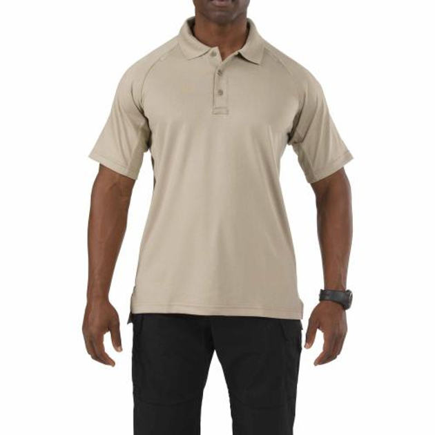 Футболка поло 5.11 Performance Polo - Short Sleeve Synthetic Knit 5.11 Tactical Silver L Tan (Тан) Тактична - зображення 1