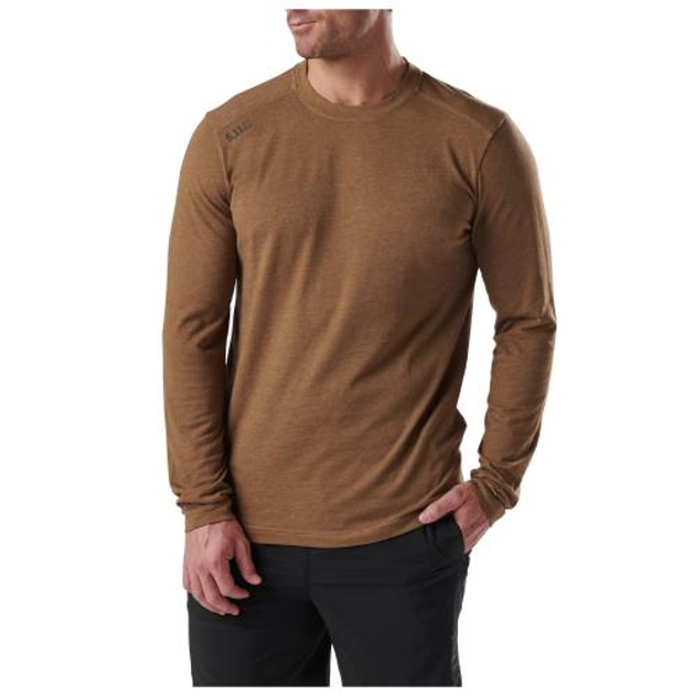 Реглан 5.11 Tactical PT-R Charge Long Sleeve 2.0 5.11 Tactical Battle Brown Heather L (Коричневий) - зображення 1