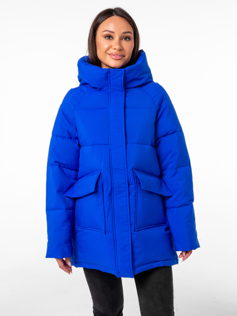 Куртка демисезонная удлиненная с капюшоном женская Icon ID2228navy L ...