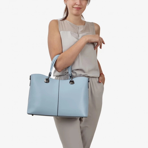 Сумка женская кожаная тоут большая Regina Notte Tote 1651 Голубой - Фото 2 Сумка женская кожаная тоут большая Regina Notte Tote 1651 Голубой - изображение 2