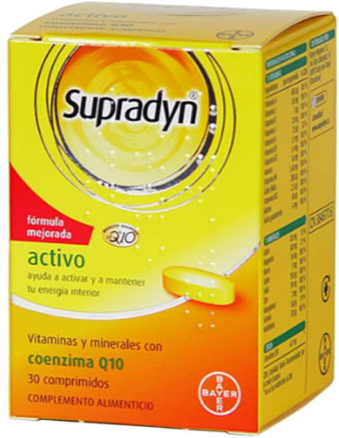 Вітаміни та мінерали для енергії Bayer Supradyn Activo Q10 30 таблеток (8470003846776) - зображення 1