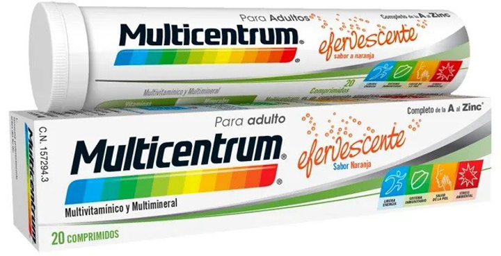 Вітаміни та мінерали для енергії Multicentrum Orange Flavor 20 розчинних шипучих таблеток (8470001572943) - зображення 1