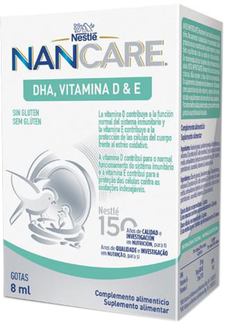 Witaminy Nestle Nancare Dha Witamina DE 8ml (8000300401776) - obraz 1